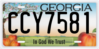 GA license plate CCY7581