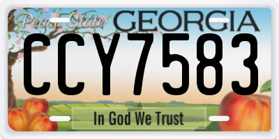 GA license plate CCY7583