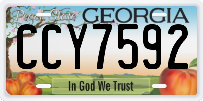 GA license plate CCY7592
