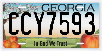 GA license plate CCY7593