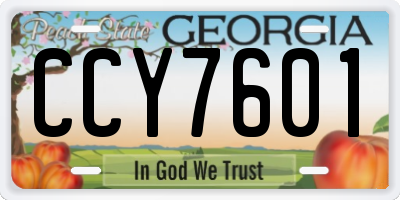 GA license plate CCY7601
