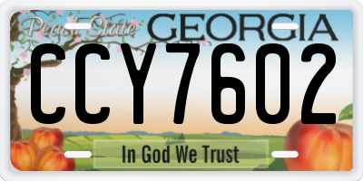 GA license plate CCY7602