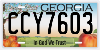 GA license plate CCY7603