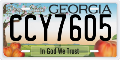 GA license plate CCY7605