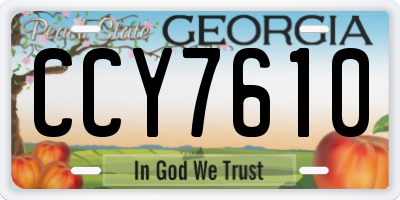 GA license plate CCY7610