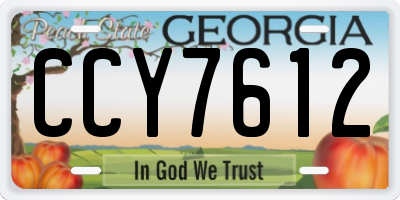 GA license plate CCY7612