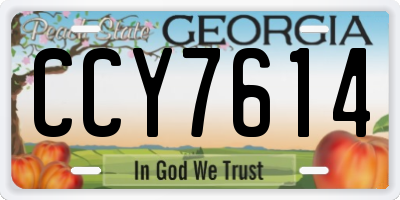 GA license plate CCY7614