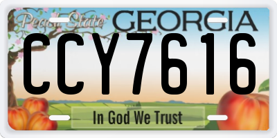 GA license plate CCY7616