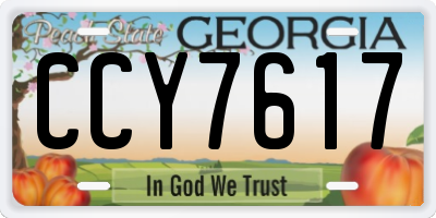 GA license plate CCY7617
