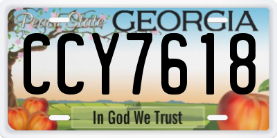 GA license plate CCY7618
