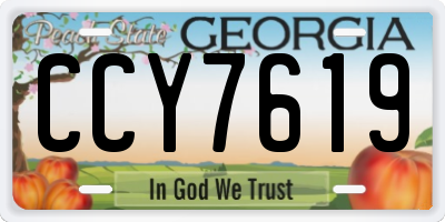 GA license plate CCY7619