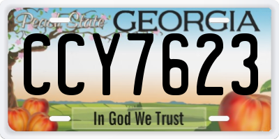 GA license plate CCY7623