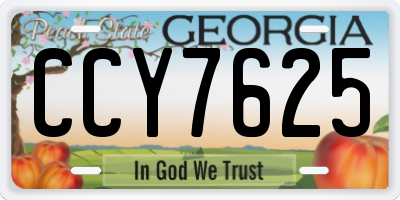 GA license plate CCY7625