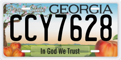 GA license plate CCY7628