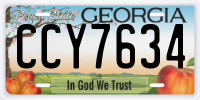 GA license plate CCY7634