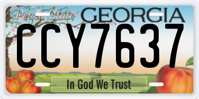 GA license plate CCY7637