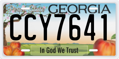 GA license plate CCY7641