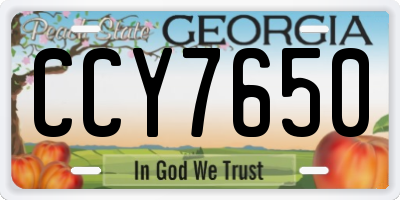 GA license plate CCY7650