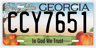 GA license plate CCY7651