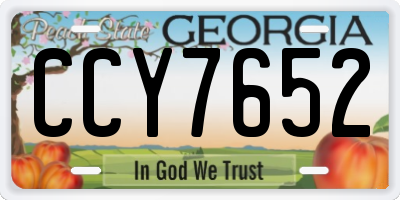 GA license plate CCY7652