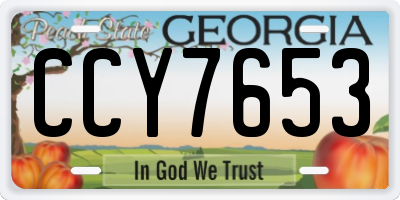 GA license plate CCY7653