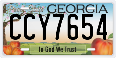GA license plate CCY7654