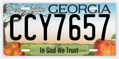 GA license plate CCY7657