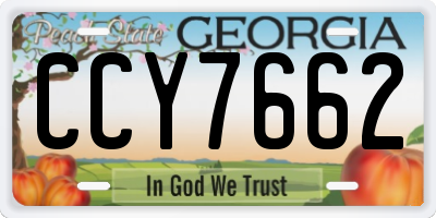 GA license plate CCY7662