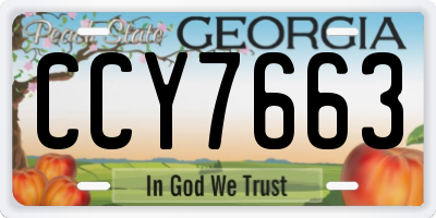 GA license plate CCY7663