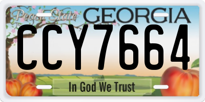 GA license plate CCY7664