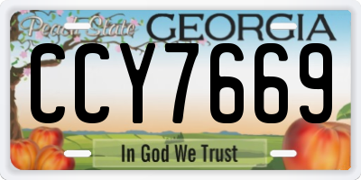 GA license plate CCY7669