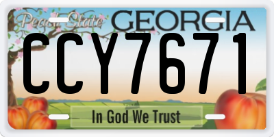 GA license plate CCY7671