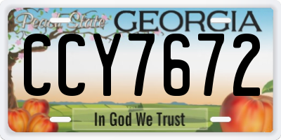 GA license plate CCY7672