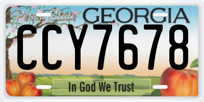 GA license plate CCY7678