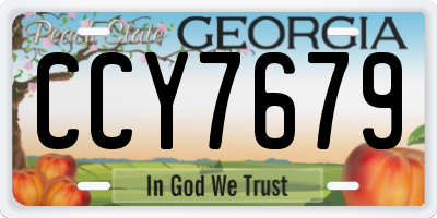 GA license plate CCY7679