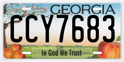 GA license plate CCY7683
