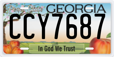 GA license plate CCY7687