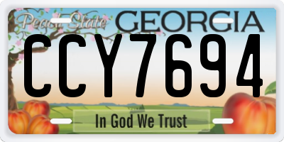 GA license plate CCY7694