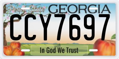 GA license plate CCY7697