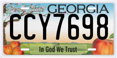 GA license plate CCY7698