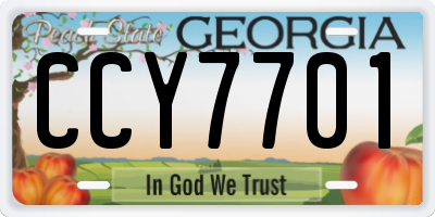 GA license plate CCY7701