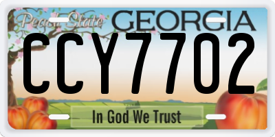 GA license plate CCY7702