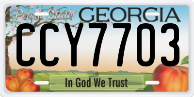 GA license plate CCY7703