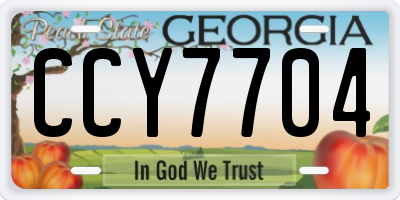 GA license plate CCY7704