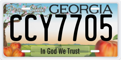 GA license plate CCY7705