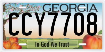 GA license plate CCY7708