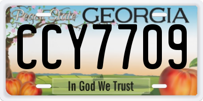 GA license plate CCY7709