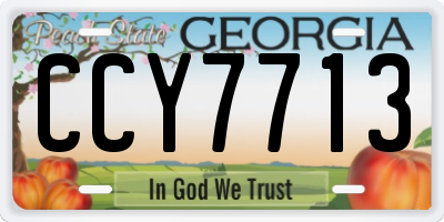 GA license plate CCY7713