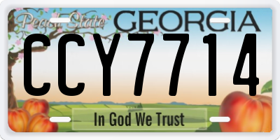 GA license plate CCY7714