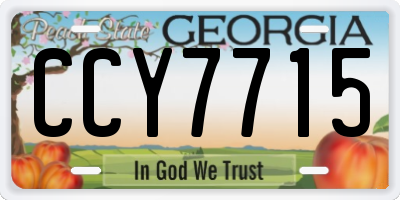 GA license plate CCY7715